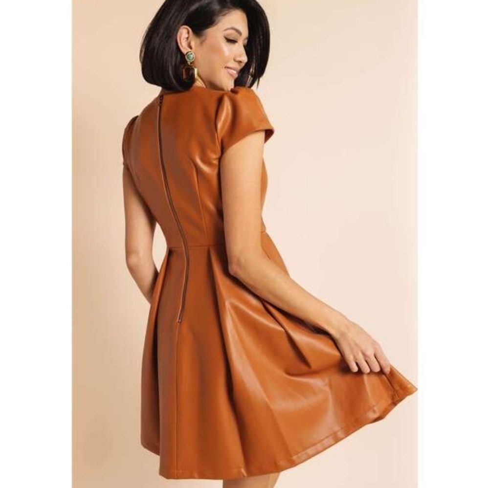 Rachel Parcell Copper Midi Dress with Belt